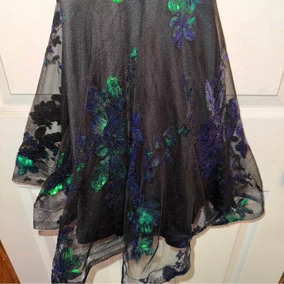 SHEIN LOVE&LEMONADE Sequin Plunge Neck Crisscross Backless Mesh Cami Dress - Picture 3 of 10